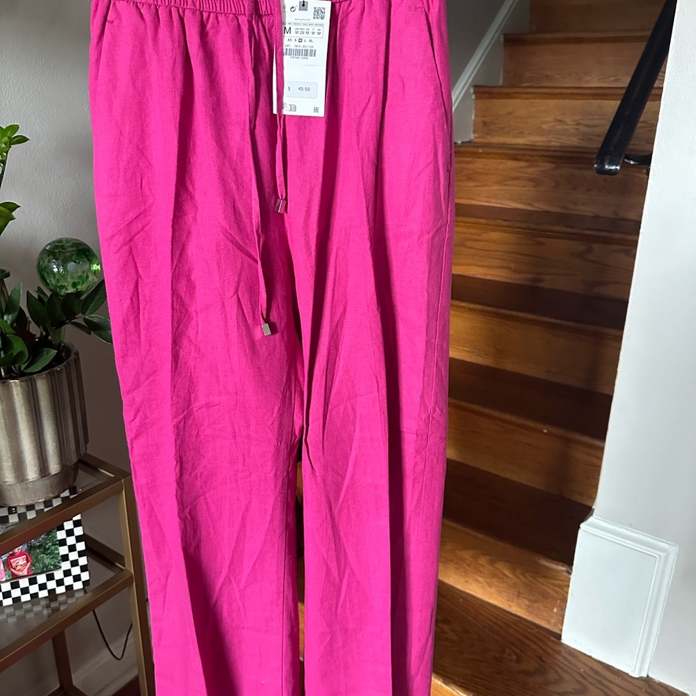 Zara Fuchsia Drawstring Pants